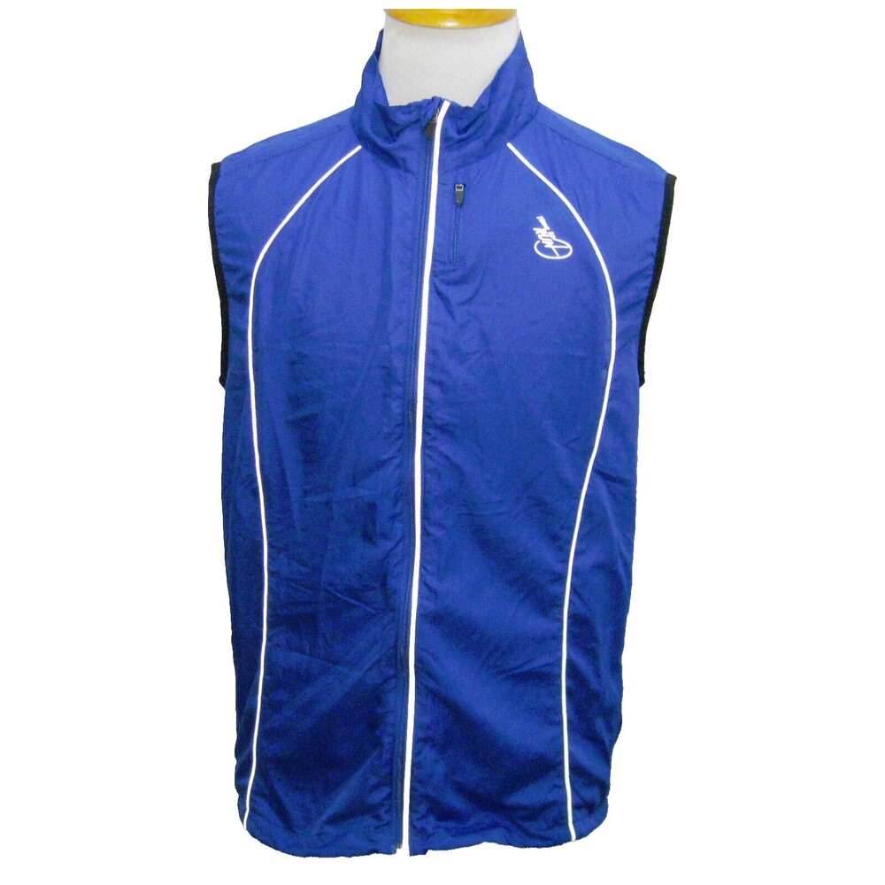 ZEPHYR Men's (Size Large) Blue Sleeveless Reflective Running Jacket Gilet Vest